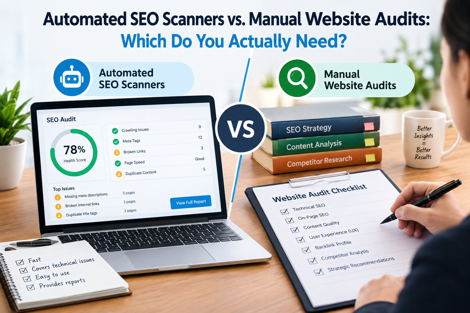 Automated SEO Scanners vs. Manual Website Audits Which Do You Actually Need