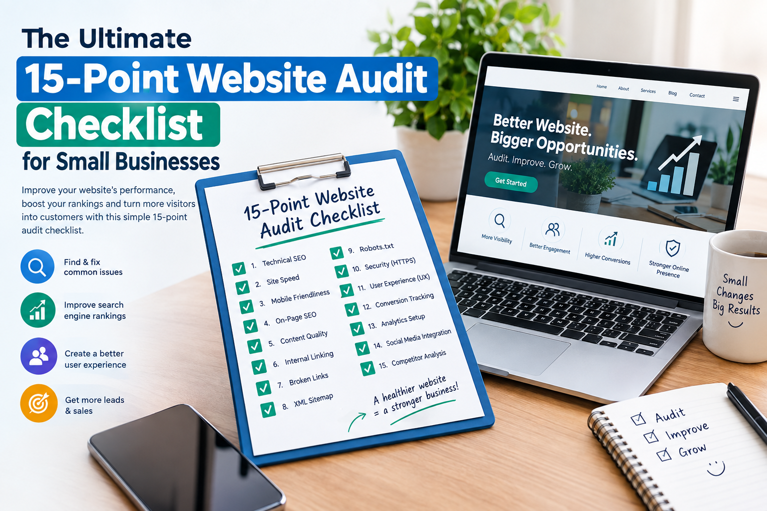 The Ultimate 15-Point Website Audit Checklist for Small Businesses
