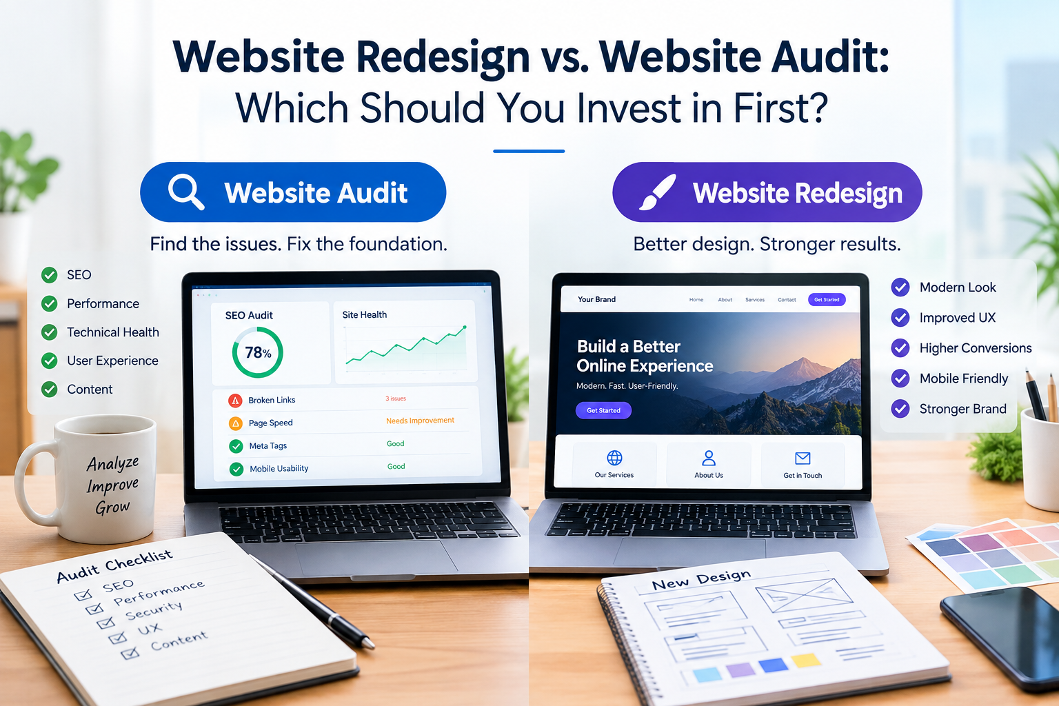 Website Redesign vs. Website Audit Which Should You Invest in First