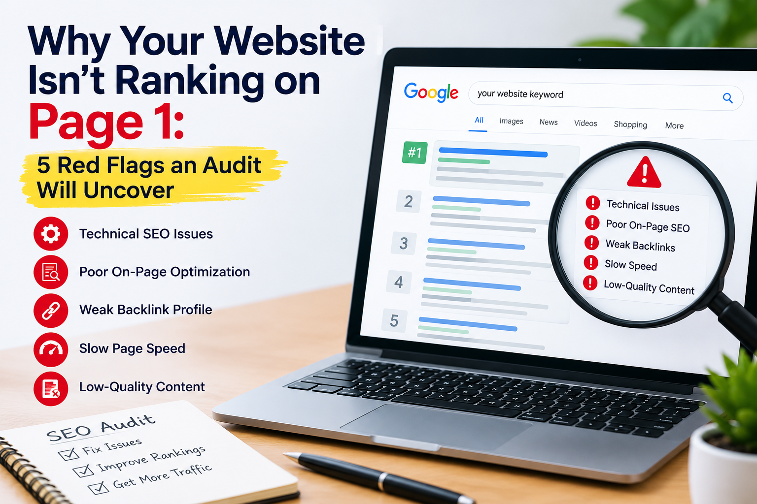 Why Your Website Isn’t Ranking on Page 1 5 Red Flags an Audit Will Uncover